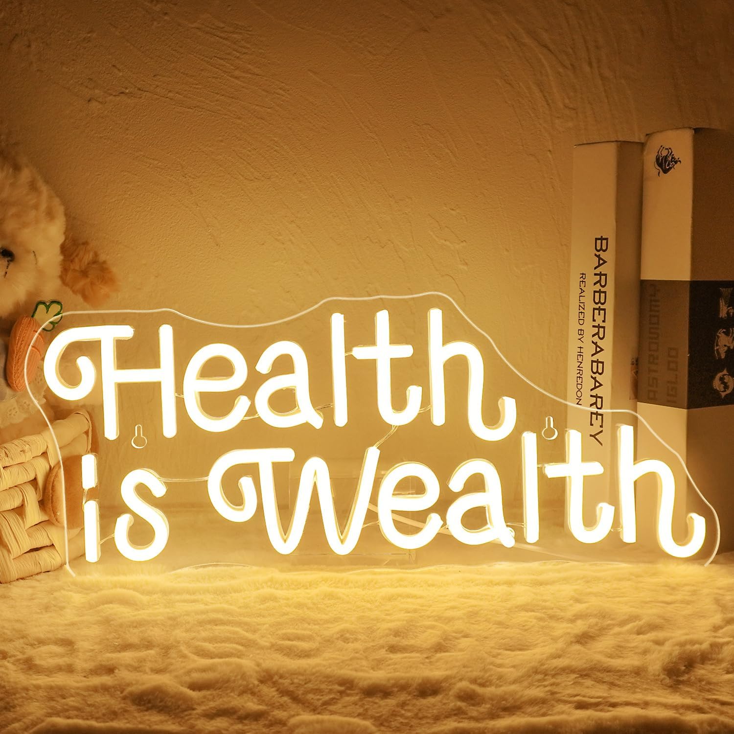 الصحة هي الثروة - لافتة نيون ت - مراجعة Health Wellness Office وسعره